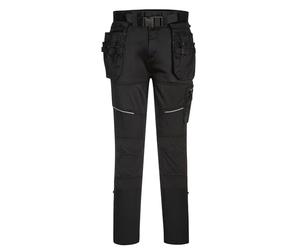 Portwest KX343 KX3 Holster Jogger Side Zip Leg Opening Reflective Polyester | Black, X Large, EN 14404, Slim Fit, Top-Loading Knee Pad Pockets, 2 Back Pockets, Secure Storage, Cargo Storage, Construction