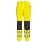 Portwest KX346 - PW3 Hi Vis Flexi Jogger Work Trouser Jogging Pants Yellow Black