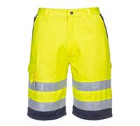 Portwest L043 Hi-Vis Lightweight Polycotton Shorts Durable Pants - Yellow Navy