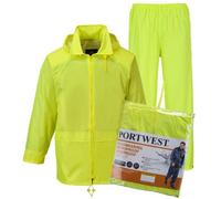 Portwest Essentials 2 Piece Waterproof Rain Suit Yellow 2XL
