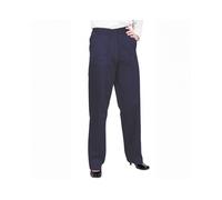 Portwest LW97 Women’s Elasticated Tailored Fit Work Trousers with Pockets - Lightweight Safety Workwear, Navy, XL