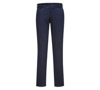 Portwest S235 Womens Stretch Slim Chino Trousers Cotton Rich Work Pants Comfortable Durable Twill Fabric Modern Fit Secure Pockets UV Protection, Dark Navy, 28