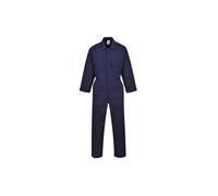 Portwest 2802 Standard Coverall Polycotton Concealed Stud Front | Navy, Large, UPF 40+, Multi Pocket, 245gsm Polycotton, Machine Washable, Durable, Workwear
