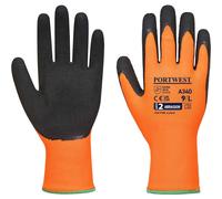 Portwest Latex Foam Hi Vis Grip Gloves Orange / Black S Pack of 1