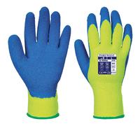 Portwest Latex Grip Gloves for Cold Conditions Yellow / Blue 2XL