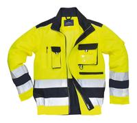 Portwest Lille Hi Vis Jacket Yellow / Navy 2XL