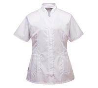 Portwest LW12 Women's Premier Tunic Short Sleeve Machine Washable Lilac 2X | White, X Small, UPF 50+, Ladies Fit, Durable Polycotton Fabric, Key Loop in Pocket, Concealed Scissors Pocket, Workwear