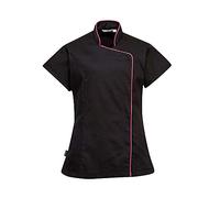 Portwest LW15 Wrap Tunic Short Sleeve Concealed Stud Front Contrast Piping