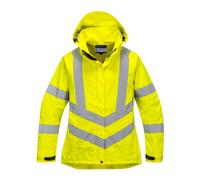 Portwest LW70 Hi-Vis Women's Breathable Rain Jacket Waterproof Coat - Yellow