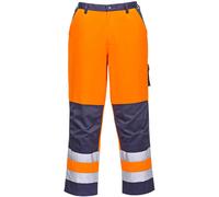 Portwest Lyon Hi Vis Work Trousers Orange / Navy S 32"