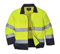 Portwest Madrid Hi-Vis Contrast Bomber Jacket Durable Reflective TX70