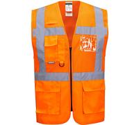 Portwest Madrid Hi Vis Half Mesh Executive Vest Orange L