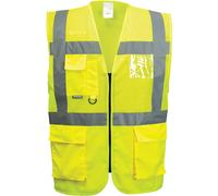 Portwest Madrid Hi Vis Half Mesh Executive Vest Yellow XS