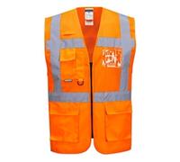 Portwest Madrid Hi Vis Half Mesh Executive Vest S Orange (Pack of 10)