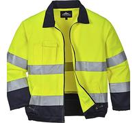 Portwest Madrid Hi-Vis Jacket, Size: XXL, Colour: Yellow/Navy, TX70YNRXXL
