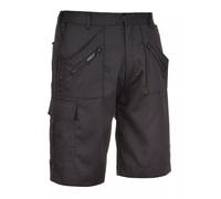 PORTWEST Men's Action Shorts Zip Cargo Pents Elasticated Waist Safety Work S889