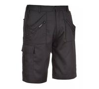 PORTWEST Men's Action Shorts Zip Cargo Pents Elasticated Waist Safety Work S889