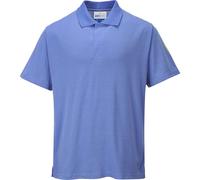 Portwest AS21 Anti-Static ESD Polo Shirt Short Sleeve Concealed Stud Front | Hamilton Blue, 2X Large, EN 61340-5-1, EN 1149-5, CE Certified, Tailored Fit, 96% Cotton, Ribbed Collar, Breathable, Workwear