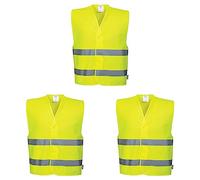 Portwest Men's C474yerl/Xl Hi-vis Safety Vest, Yellow, L-XL UK (Pack of 3)