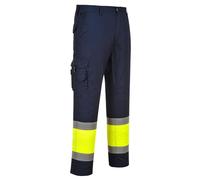 Portwest Combat Trousers Hi-Vis Two Tone E049YNRL Yellow/Navy Size L