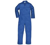 (L x Regular, Royal) Portwest Mens Euro Work Polycotton Coverall (S999) / Workwear