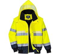 Portwest Glowtex 3-in-1 Jacket, Color: Yellow/Navy, Size: M, G465YNRM
