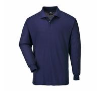 Portwest Mens Genoa Long Sleeved Polo Shirt Navy L