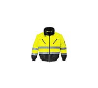 Portwest Men's Hi-Vis 3in1 Pilot Jacket, Yellow / Black, 3XL