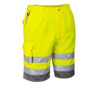 Portwest Mens Hi-Vis Contrast Shorts Durable Reflective E043 Side Pocket UK Size