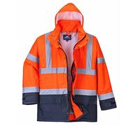 Portwest Mens Hi-Vis Executive Adaptable 5-in-1 Jacket With Pack Away Hood Red/Navy XS