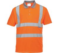Portwest Mens Hi Vis Polo Short Sleeve Shirt Orange XL