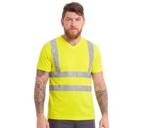 (Yellow, S) Portwest V-Neck T-Shirt Mesh Inserts