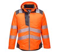 PORTWEST Mens Hi Vis Warm Winter Jacket Waterproof Reflective Safety Work T400
