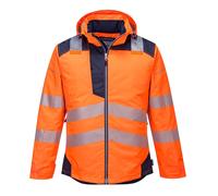 PORTWEST Mens Hi Vis Warm Winter Jacket Waterproof Reflective Safety Work T400