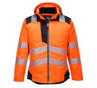 PORTWEST Mens Hi Vis Warm Winter Jacket Waterproof Reflective Safety Work T400