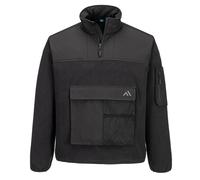 Portwest Men's KX3 Half Zip Sport Fleece Jacket in Black | Size: Small Portwest Black S