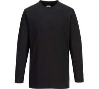 Portwest Mens Long Sleeve T Shirt Black XL