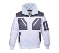Portwest Men's Pilot Jacket (Size L) White Two Tone Pilot Jacket - New