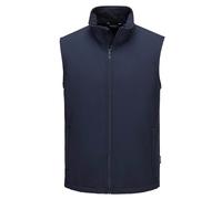 Portwest TK22 Print and Promo Softshell Gilet Water Resistant Windproof Breathable Two Layer Fabric Zipped Pockets Corporate Workwear Embroidery Ready Bodywarmer, Navy, 5XL
