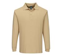 Portwest Modaflame Knit FR Long Sleeve Polo Shirt Tan Size 4XL