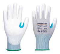Portwest MR13 PU Palm Cut Resistant ESD Gloves Grey / White XS Pack of 12