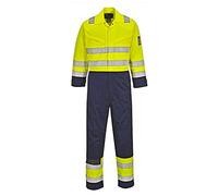 Portwest MV28 Reflective Hi-Vis Modaflame Coverall Yellow/Navy, Large
