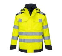 Portwest MV70 Waterproof Modaflame Rain Multi Norm Arc Jacket Yellow/Navy, X-Large