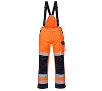 Portwest MV71 Modaflame Rain+ Hi-Vis Multi-Norm Contrast FR Trousers | Orange/Navy, X Large, EN 61482-1-2 Class 2, EN ISO 20471 Class 2, EN ISO 11612, Waterproof Fabric, Pre-Bent Knees, Reflective