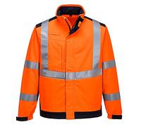 Portwest MV72 Flame Resistant Modaflame Multi Norm Arc Softshell Jacket Orange/Navy, X-Large