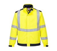 Portwest MV72 Flame Resistant Modaflame Multi Norm Arc Softshell Jacket Yellow/Navy, Large
