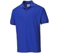 Portwest B210 Naples Polo Shirt Short Sleeve Pique Knit Polycotton Uniform Workwear Breathable Rib Collar UV Protection Twin Stitch Durable Wear, Royal Blue, XS
