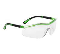 Portwest Neon Safety Glasses Black / Green Clear