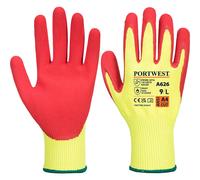Portwest Nitrile Vis Tex HR Cut Resistant Gloves Yellow / Red XL Pack of 1