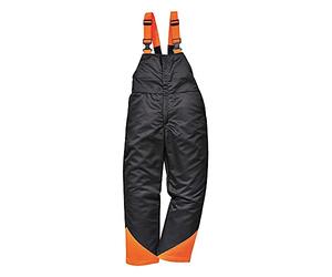 Portwest Oak Chainsaw Bib and Brace, Size: XL, Colour: Black, CH12BKRXL